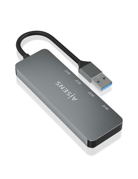 AISENS Hub USB 3.2 Gen2 10G USB-A, USB-A M-2xUSB-C H-2xUSB-A H, Gris, 15cm
