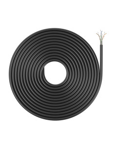 AISENS Cable de Red Exterior Impermeable RJ45 Cat.6 UTP Rígido CCA AWG23, Negro, 305M