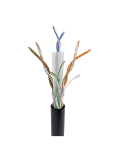 AISENS Cable de Red Exterior Impermeable RJ45 Cat.6 UTP Rígido CCA AWG23, Negro, 305M 2
