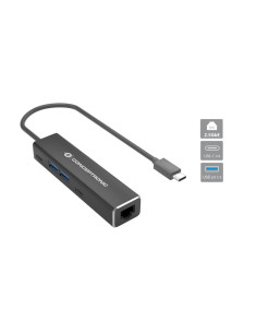 Conceptronic ABBY14B base para portátil y replicador de puertos Alámbrico USB 3.2 Gen 1 (3.1 Gen 1) Type-C Gris 2