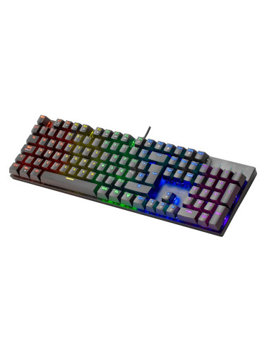 Mars Gaming MK422 Negro, Teclado Mecánico Gaming RGB, Antighosting, Switch Mecánico Rojo, Idioma Italiano