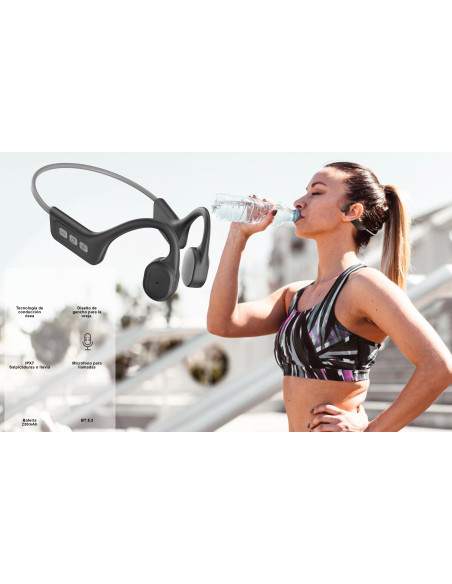 Leotec Auriculares Conducción Ósea Run PRO IPX7 Grises