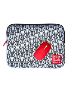 Smile Laptop sleeve Kimono 13"-14" Seigaiha + Mouse