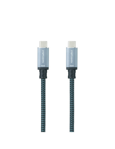 Nanocable Cable USB 3.2 Gen2x2 20Gbps 5A 100W, 4K 60Hz, USB-C M-USB-C M, Gris Negro, 3 m