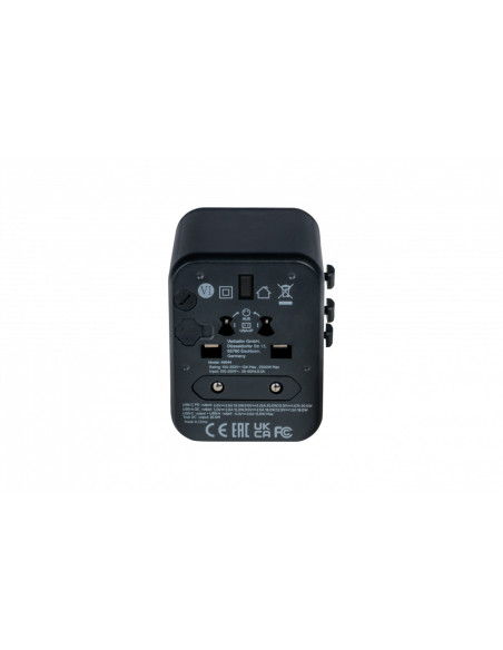 Verbatim 49544 adaptador de enchufe eléctrico Universal Negro