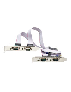 StarTech.com Tarjeta Serie PCI Express de 4 Puertos DB9 - Serial RS232 RS422 RS485 - TAA - UART 16C1050 - ESD de Nivel 4 - con 2