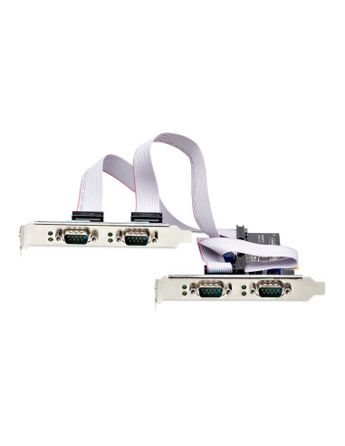 StarTech.com Tarjeta Serie PCI Express de 4 Puertos DB9 - Serial RS232 RS422 RS485 - TAA - UART 16C1050 - ESD de Nivel 4 - con