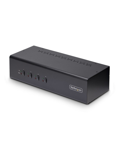 StarTech.com Switch Conmutador KVM de 4 Puertos y 2 Monitores DisplayPort - 4K 60Hz - Hub Ladrón 2 Puertos USB 5Gbps - 2x USB