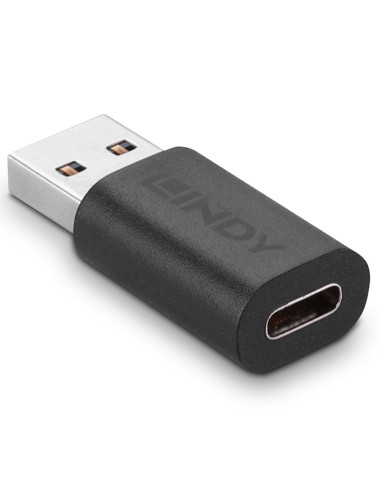 Lindy 41904 cambiador de género para cable USB 3.2 Type A USB 3.2 Type C Negro