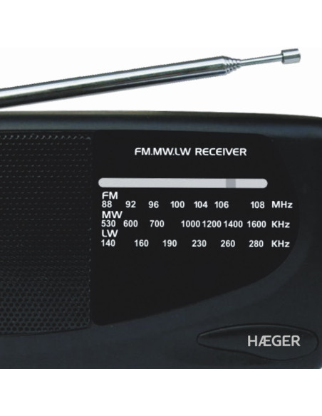 Haeger PR-TRI.002A radio Portátil Negro