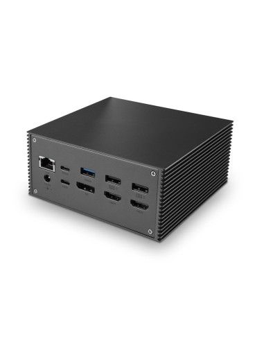Lindy 43378 base para portátil y replicador de puertos Alámbrico USB 3.2 Gen 2 (3.1 Gen 2) Type-C Gris