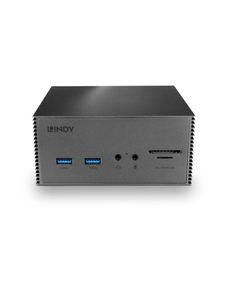 Lindy 43378 base para portátil y replicador de puertos Alámbrico USB 3.2 Gen 2 (3.1 Gen 2) Type-C Gris