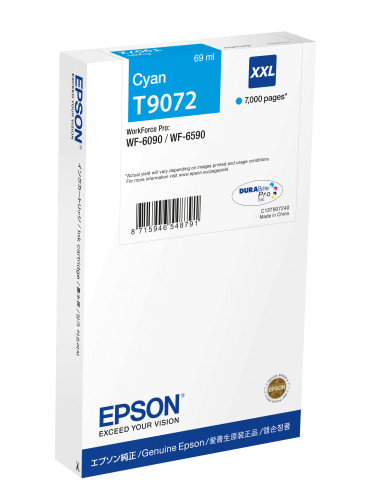 Epson C13T90724N cartucho de tinta 1 pieza(s) Original Extra (Súper) alto rendimiento Cian