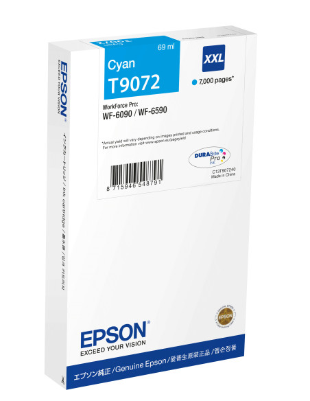 Epson C13T90724N cartucho de tinta 1 pieza(s) Original Extra (Súper) alto rendimiento Cian