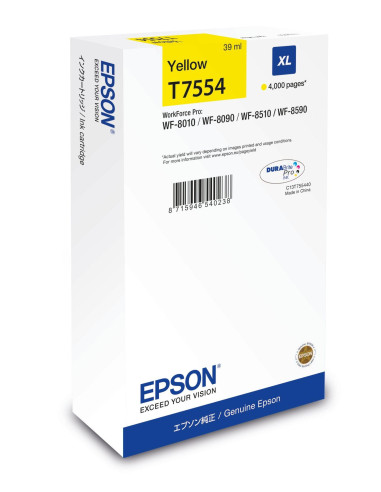 Epson C13T75544N cartucho de tinta 1 pieza(s) Original Alto rendimiento (XL) Amarillo