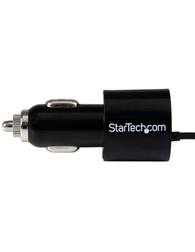 StarTech.com Cargador USB de 2 Puertos para Coche con Cable Micro USB y puerto USB - Negro