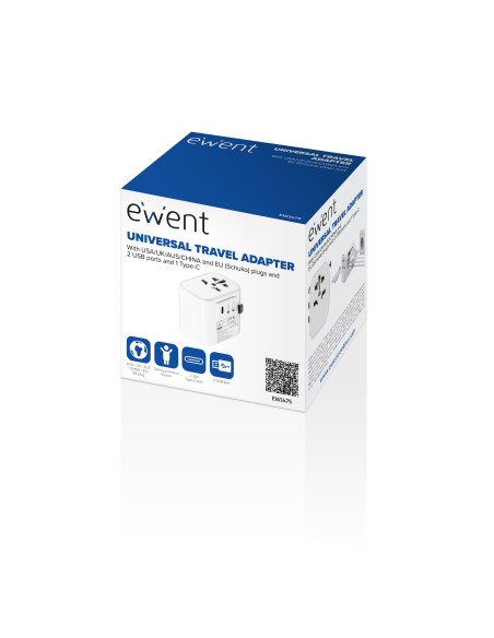 Ewent EW1475 cargador de dispositivo móvil Blanco
