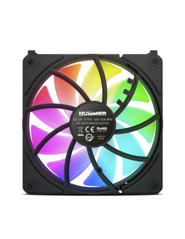 NOX Hummer NXHUMMERELINKBK sistema de refrigeración para ordenador Carcasa del ordenador Ventilador 12 cm Negro 1 pieza(s)