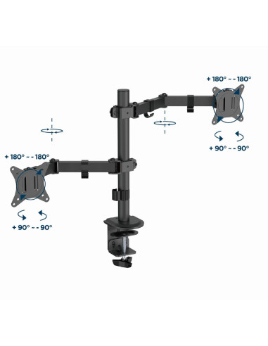 Gembird MA-D2-03 soporte para monitor 81,3 cm (32") Escritorio Negro