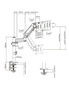 Gembird MA-DA1P-01 soporte para monitor 81,3 cm (32") Escritorio Negro 2