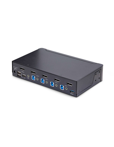 StarTech.com Switch Conmutador KVM DisplayPort de 4 Puertos - 8K60 4K144 - para Un Monitor - DP 1.4 - 2x USB 3.0 - 4x USB 2.0
