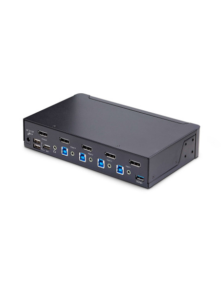 StarTech.com Switch Conmutador KVM DisplayPort de 4 Puertos - 8K60 4K144 - para Un Monitor - DP 1.4 - 2x USB 3.0 - 4x USB 2.0