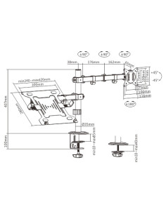 Gembird MA-DA-03 soporte para monitor 81,3 cm (32") Escritorio Negro 2