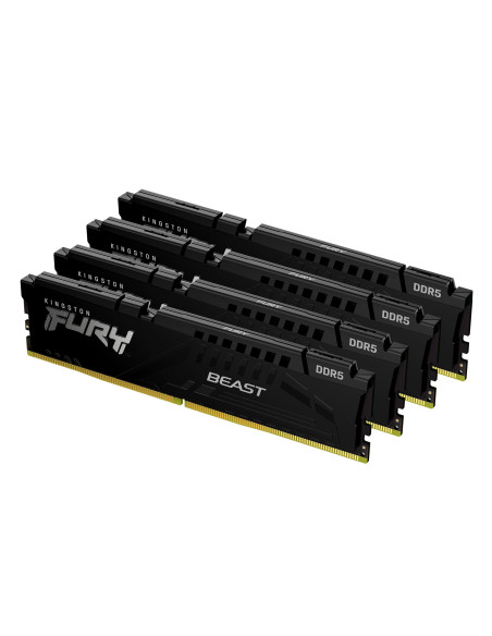 Kingston Technology FURY Beast 128GB 5200MT s DDR5 CL40 DIMM (Kit de 4) Black XMP