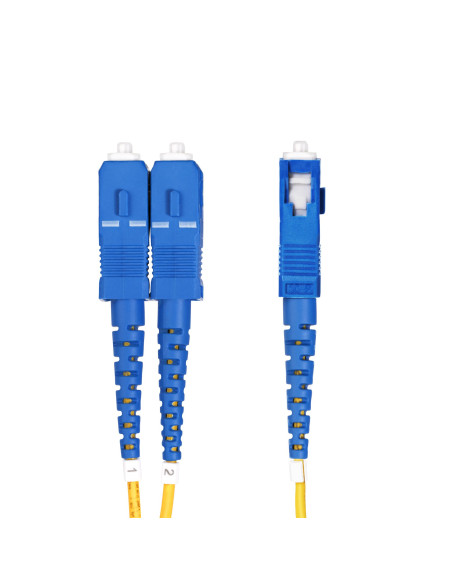 StarTech.com Cable de Fibra Óptica LC a SC (UPC) OS2 Monomodo 9 125µm 100G LSZH Dúplex de 3m - Low Insertion Loss - Resistente