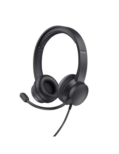 Trust HS-201 Auriculares Alámbrico Diadema Oficina Centro de llamadas USB tipo A Negro