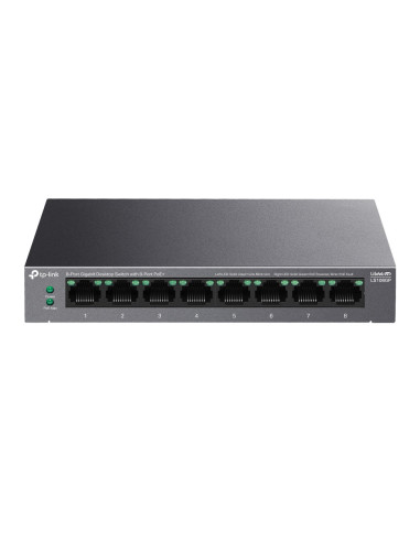 TP-Link LiteWave LS108GP switch No administrado Gigabit Ethernet (10 100 1000) Energía sobre Ethernet (PoE) Negro
