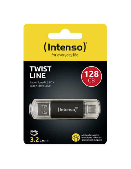 Intenso Twist Line unidad flash USB 128 GB USB Type-A   USB Type-C 3.2 Gen 1 (3.1 Gen 1) Antracita