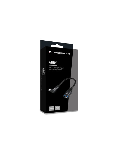 Conceptronic ABBY19B cambiador de género para cable USB-C USB-A Negro