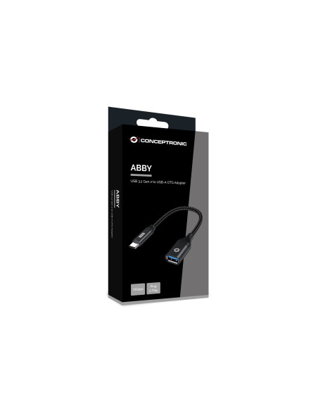 Conceptronic ABBY18B cambiador de género para cable USB-C USB-A Negro