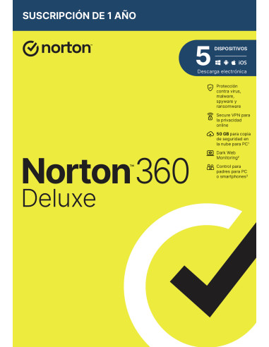 Norton 360 Deluxe Seguridad de antivirus Base Español 1 licencia(s) 1 año(s)