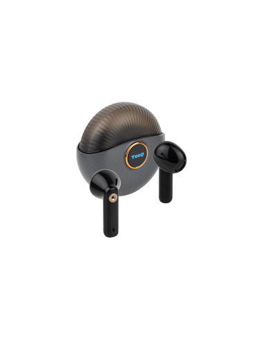 TooQ Snail Auriculares Inalámbricos + Micrófono Bluetooth con Estuche de Carga, Gris Negros