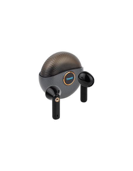 TooQ Snail Auriculares Inalámbricos + Micrófono Bluetooth con Estuche de Carga, Gris Negros