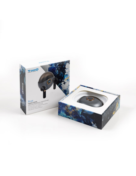 TooQ Snail Auriculares Inalámbricos + Micrófono Bluetooth con Estuche de Carga, Gris Negros