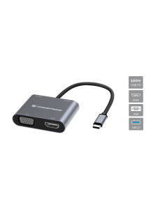 Conceptronic DONN16G Alámbrico USB 3.2 Gen 1 (3.1 Gen 1) Type-C Gris