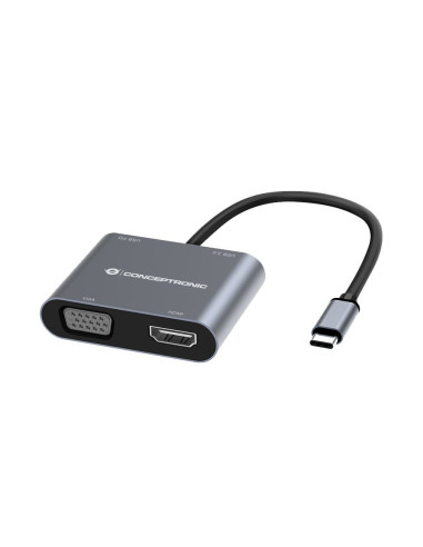 Conceptronic DONN16G Alámbrico USB 3.2 Gen 1 (3.1 Gen 1) Type-C Gris