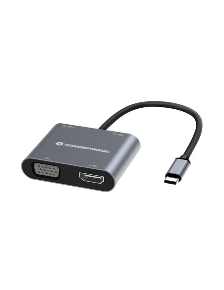 Conceptronic DONN16G Alámbrico USB 3.2 Gen 1 (3.1 Gen 1) Type-C Gris