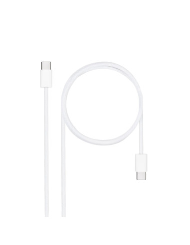 Nanocable Cable USB-C 2.0 60W 3A, USB-C M-USB-C M, Blanco, 2 m