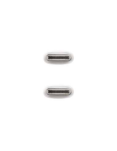 Nanocable Cable USB-C 2.0 60W 3A, USB-C M-USB-C M, Blanco, 2 m