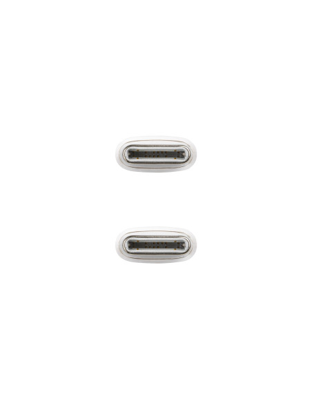 Nanocable Cable USB-C 2.0 60W 3A, USB-C M-USB-C M, Blanco, 2 m