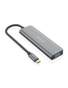 AISENS Hub USB 3.2 Gen1 5G USB-C, USB-C M-1xUSB-C H-3xUSB-A H, Gris, 15 cm 2