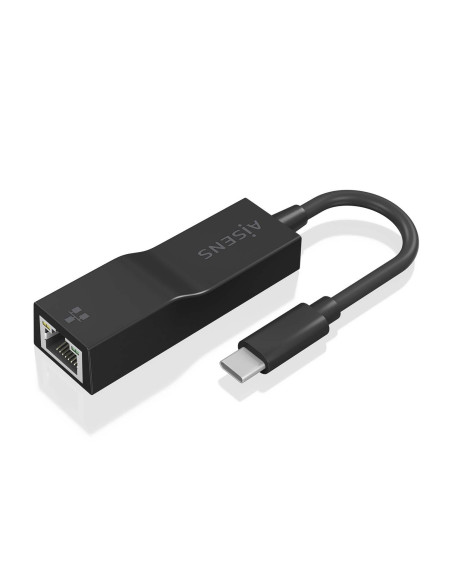 AISENS Conversor USB3.1 Gen1 USB-C a Ethernet Gigabit 10 100 1000 Mbps, Negro, 11 cm