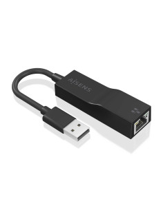 AISENS Conversor USB 3.0 a Ethernet Gigabit 10 100 1000 Mbps, Negro, 15 cm
