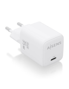 AISENS Cargador GaN 35W, 1xUSB-C PD3.0 QC4.0, Blanco