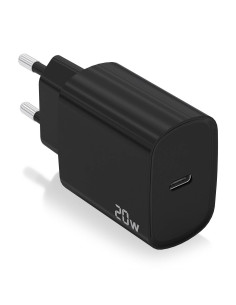 AISENS Cargador USB-C PD3.0 1 Puerto 1xUSB-C 20W, Negro
