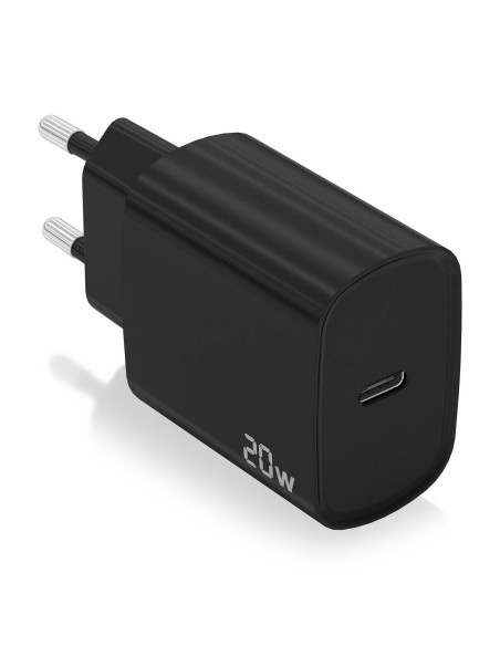 AISENS Cargador USB-C PD3.0 1 Puerto 1xUSB-C 20W, Negro